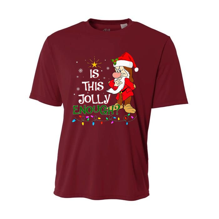 Is This Jolly Enough Grumpy Elf Pajama Christmas Lights Performance Sprint T-Shirt