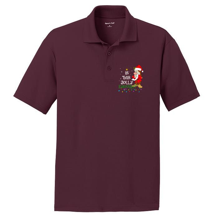 Is This Jolly Enough Grumpy Elf Pajama Christmas Lights PosiCharge RacerMesh Polo