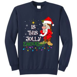 Is This Jolly Enough Grumpy Elf Pajama Christmas Lights Sweatshirt