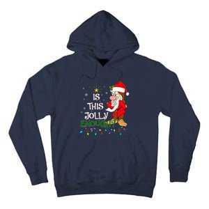 Is This Jolly Enough Grumpy Elf Pajama Christmas Lights Tall Hoodie