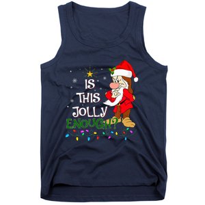 Is This Jolly Enough Grumpy Elf Pajama Christmas Lights Tank Top