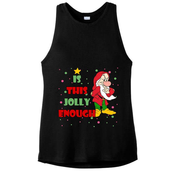 Is This Jolly Enough Funny Dwarf Christmas Ladies PosiCharge Tri-Blend Wicking Tank