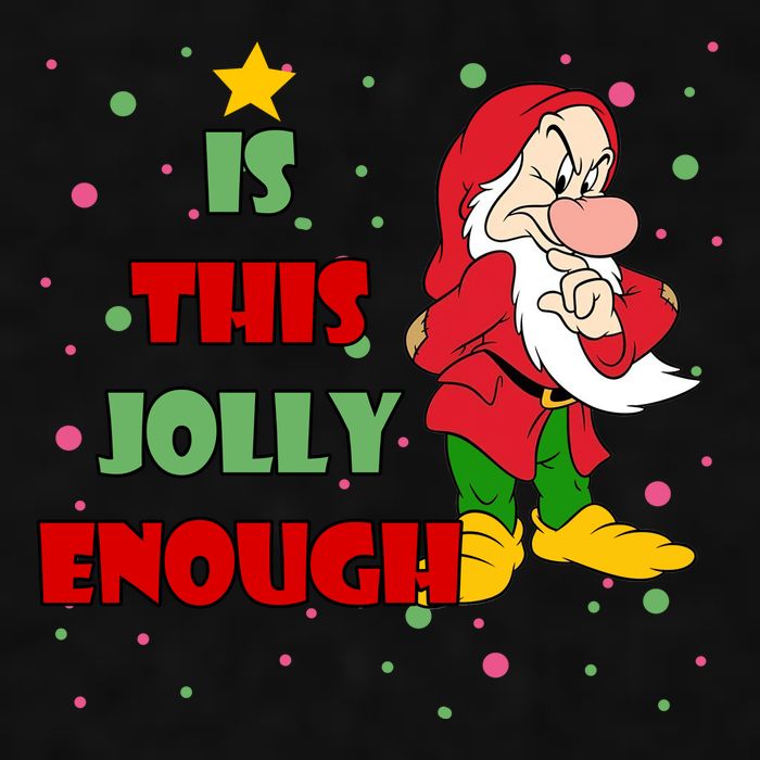Is This Jolly Enough Funny Dwarf Christmas Ladies PosiCharge Tri-Blend Wicking Tank