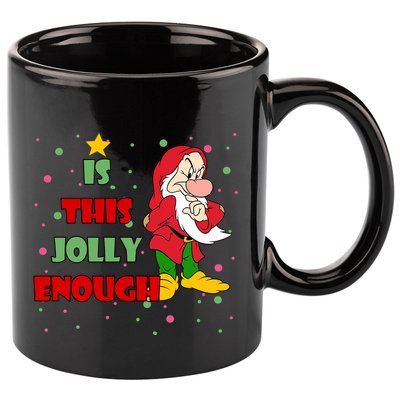 Is This Jolly Enough Funny Dwarf Christmas 11oz C Handle Ceramic Mug