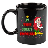 Is This Jolly Enough Funny Dwarf Christmas 11oz C Handle Ceramic Mug