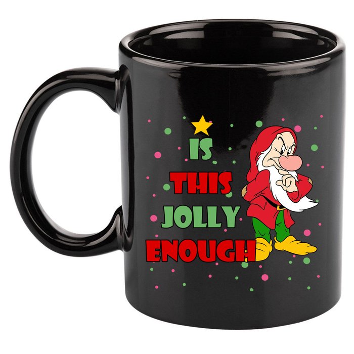 Is This Jolly Enough Funny Dwarf Christmas 11oz C Handle Ceramic Mug