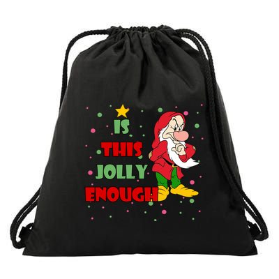 Is This Jolly Enough Funny Dwarf Christmas Drawstring Bag