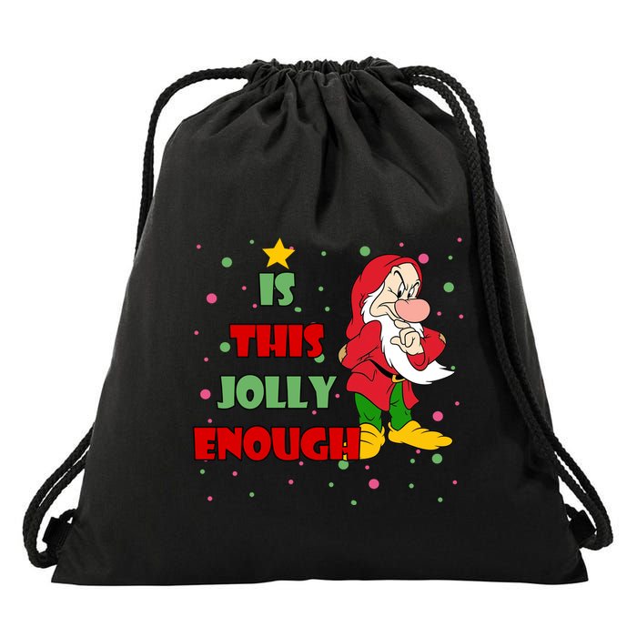 Is This Jolly Enough Funny Dwarf Christmas Drawstring Bag