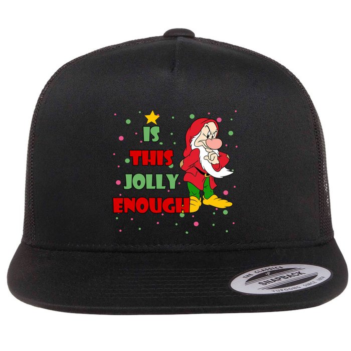 Is This Jolly Enough Funny Dwarf Christmas Flatbill Hat