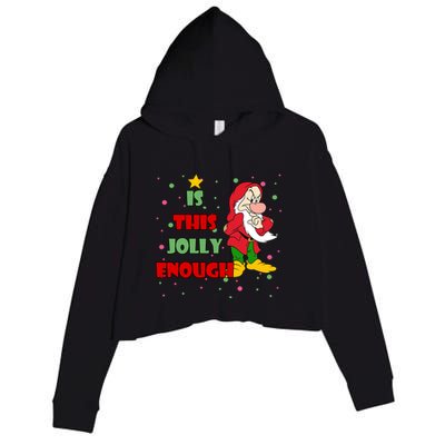 Is This Jolly Enough Funny Dwarf Christmas Crop Fleece Hoodie