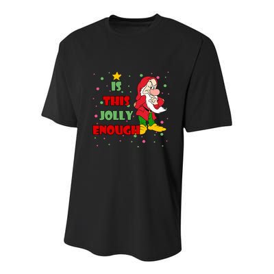 Is This Jolly Enough Funny Dwarf Christmas Youth Performance Sprint T-Shirt