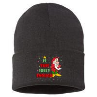 Is This Jolly Enough Funny Dwarf Christmas Sustainable Knit Beanie