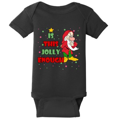 Is This Jolly Enough Funny Dwarf Christmas Baby Bodysuit
