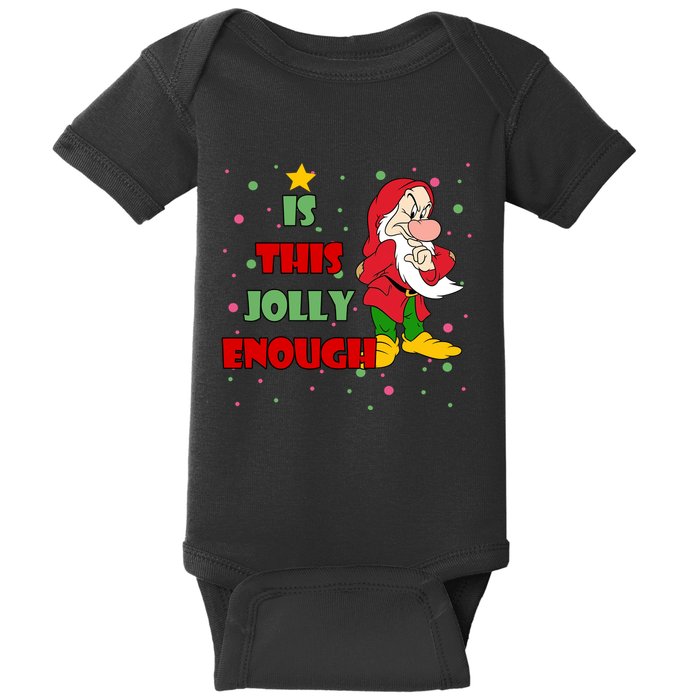 Is This Jolly Enough Funny Dwarf Christmas Baby Bodysuit