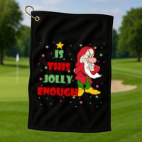 Is This Jolly Enough Funny Dwarf Christmas Golf Towel