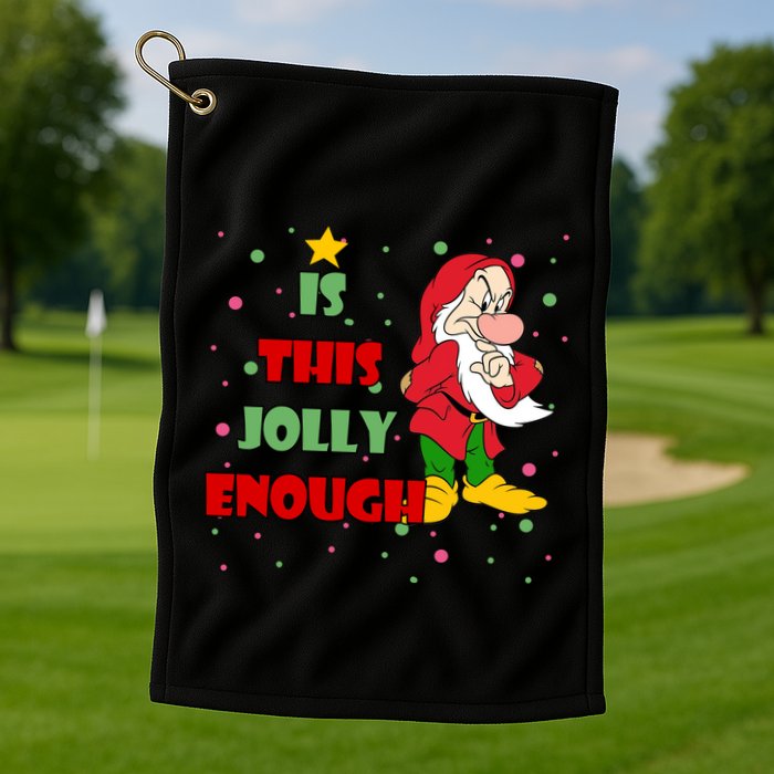 Is This Jolly Enough Funny Dwarf Christmas Golf Towel