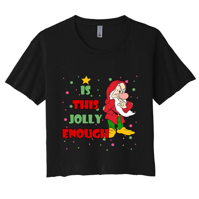Is This Jolly Enough Funny Dwarf Christmas Crop Top