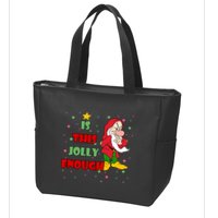 Is This Jolly Enough Funny Dwarf Christmas Zip Tote Bag