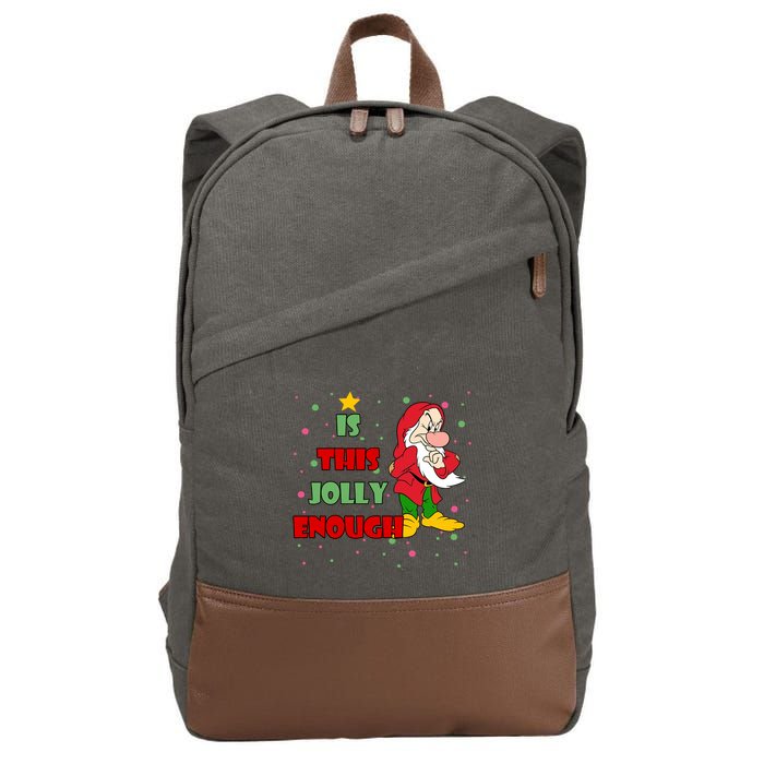 Is This Jolly Enough Funny Dwarf Christmas Cotton Canvas Backpack