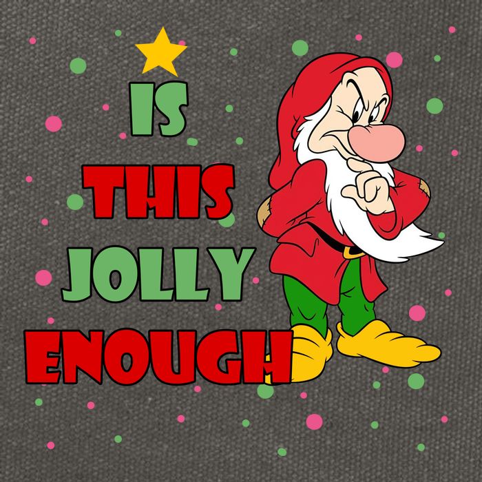 Is This Jolly Enough Funny Dwarf Christmas Cotton Canvas Backpack