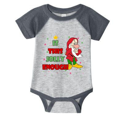 Is This Jolly Enough Funny Dwarf Christmas Infant Baby Jersey Bodysuit