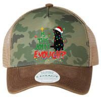 Is This Jolly Enough Black Cat Merry Christmas Tree Lights Legacy Tie Dye Trucker Hat