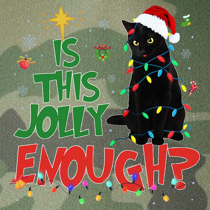 Is This Jolly Enough Black Cat Merry Christmas Tree Lights Legacy Tie Dye Trucker Hat