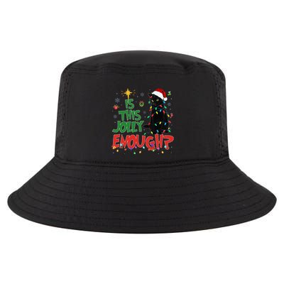 Is This Jolly Enough Black Cat Merry Christmas Tree Lights Cool Comfort Performance Bucket Hat