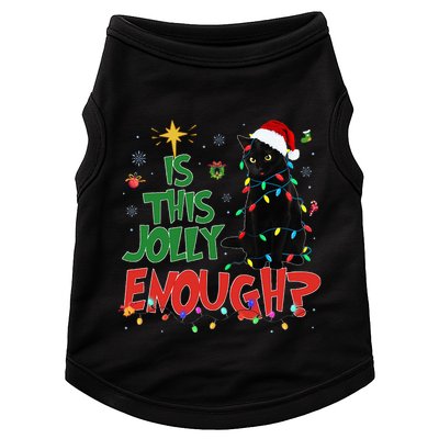 Is This Jolly Enough Black Cat Merry Christmas Tree Lights Doggie Tank