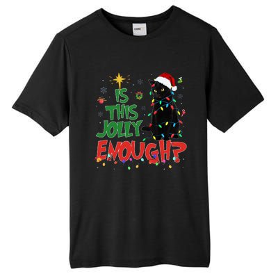 Is This Jolly Enough Black Cat Merry Christmas Tree Lights Tall Fusion ChromaSoft Performance T-Shirt