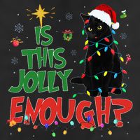 Is This Jolly Enough Black Cat Merry Christmas Tree Lights Beanie