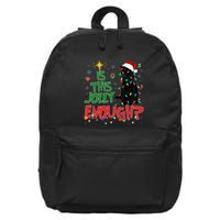 Is This Jolly Enough Black Cat Merry Christmas Tree Lights 16 in Basic Backpack