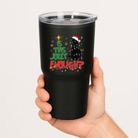 Is This Jolly Enough Black Cat Merry Christmas Tree Lights Tumbler
