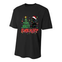 Is This Jolly Enough Black Cat Merry Christmas Tree Lights Youth Performance Sprint T-Shirt