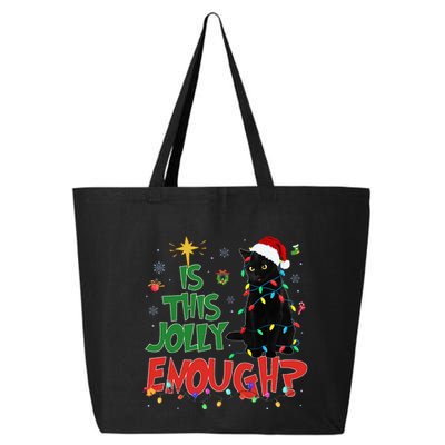 Is This Jolly Enough Black Cat Merry Christmas Tree Lights 25L Jumbo Tote