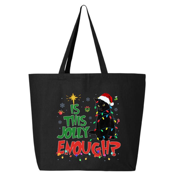 Is This Jolly Enough Black Cat Merry Christmas Tree Lights 25L Jumbo Tote