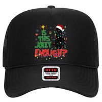 Is This Jolly Enough Black Cat Merry Christmas Tree Lights Trucker Hat