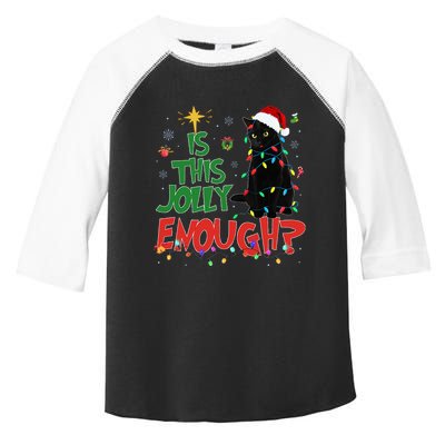 Is This Jolly Enough Black Cat Merry Christmas Tree Lights Toddler Fine Jersey T-Shirt