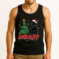 Is This Jolly Enough Black Cat Merry Christmas Tree Lights Tank Top