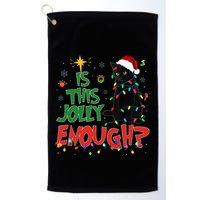 Is This Jolly Enough Black Cat Merry Christmas Tree Lights Golf Towel
