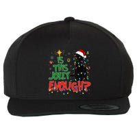 Is This Jolly Enough Black Cat Merry Christmas Tree Lights Wool Snapback Cap