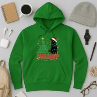 Is This Jolly Enough Black Cat Merry Christmas Tree Lights Hoodie