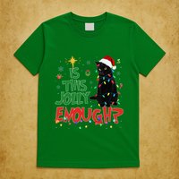 Is This Jolly Enough Black Cat Merry Christmas Tree Lights T-Shirt