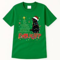 Is This Jolly Enough Black Cat Merry Christmas Tree Lights Tall T-Shirt