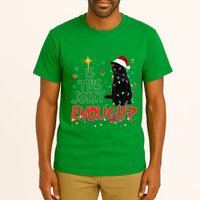 Is This Jolly Enough Black Cat Merry Christmas Tree Lights Tall T-Shirt