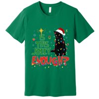 Is This Jolly Enough Black Cat Merry Christmas Tree Lights Premium T-Shirt