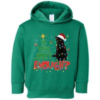Is This Jolly Enough Black Cat Merry Christmas Tree Lights Toddler Hoodie
