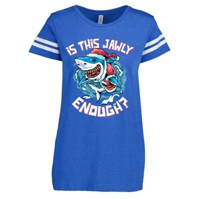 Is This Jawly Enough Jolly Santa Shark Funny Christmas Great Gift Enza Ladies Jersey Football T-Shirt