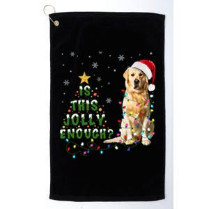 Is This Jolly Enough Santa Golden Retriever Light Christmas Meaningful Gift Platinum Collection Golf Towel