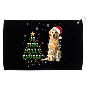 Is This Jolly Enough Santa Golden Retriever Light Christmas Meaningful Gift Grommeted Golf Towel